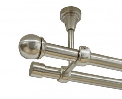 Galerie dubla todi max fara inele prindere tavan 19/19 mm inox - Img 1