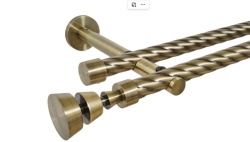 Galerie dubla twist picior universal fara inele prindere perete kula afina 19/19 mm aur antic - Img 1
