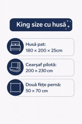Lenjerie pat king size cu husa dimensiuni complete