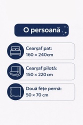 Lenjerie pat o persoana dimensiuni set bumbac
