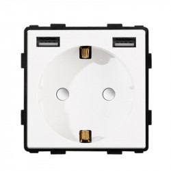 Modul priza simpla + USB-A + USB-A 2.1A - Img 3