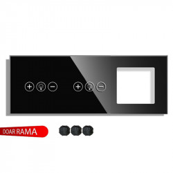 Panou întrerupător dimmer+dimmer+rama priză din sticlă M1 - Img 2