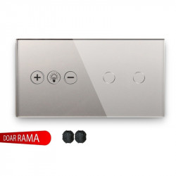 Panou întrerupător dimmer (Variator tensiune) WiFi+dublu din sticlă M1 - Img 4