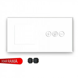 Ramă priză + panou întrerupător dimmer (Variator tensiune) WiFi din sticlă M1 - Img 3