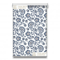 Roletă textilă Floral 8001 cu model floral albastru