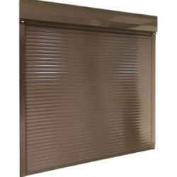 rulou exterior aluminiu maro cu actionare electrica si telecomanda pentru ferestre