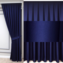 Set complet pentru fereastra BLACKOUT DRAPERIE Red FIESTA SATEN 015 ALBASTRU+ PERDEA VOAL508 - Img 3