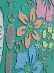 Tablou decorativ în relief 30cm x 30cm „Fluture de primăvară” – design modern 3D, realizat manual - verde - Img 3
