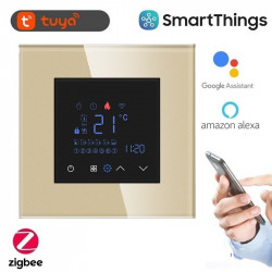 Termostat inteligent Zigbee pentru incalzire in pardoseala pe baza de apa, cu rama de sticla - Img 6