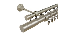 Galerie dubla cylindru , teava neteda si profil,grosime 25 si 19mm, crom mat