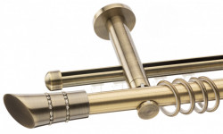 Galerie dubla Diva, teava neteda si profil,grosime 25 si 19mm, aur antic - Img 1