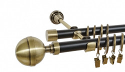 Galerie dubla duo KALISTO 19/19 mm negru aur antic - Img 1