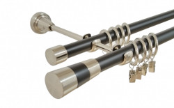 Galerie dubla duo valeo negru 19 mm negru inox - Img 1