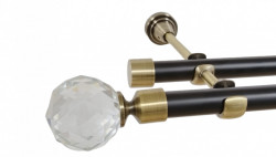 Galerie dubla fara inele duo KULA CRYSTAL 19/19 mm negru aur antic - Img 1