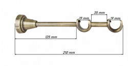 Galerie dubla fara inele duo TODI MAX 19/19 mm negru aur antic - Img 3