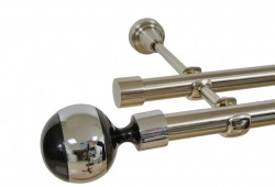 Galerie dubla fara inele kula negru 19 mm inox - Img 1
