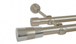 Galerie dubla fara inele VALEO 19 mm CROM MAT - Img 1