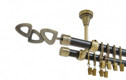 Galerie dubla lillet prindere tavan 19 mm negru aur antic - Img 1