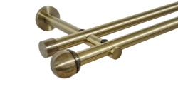 Galerie dubla picior universal fara inele prindere perete todi max 19/19 mm aur antic - Img 1
