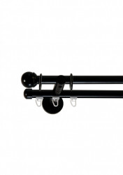 Galerie dubla picior universal todi max teava neteda / profil negru 19mm