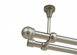 Galerie dubla todi max fara inele prindere tavan 19/19 mm crom mat - Img 1