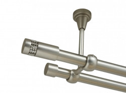 Galerie dubla xantos fara inele prindere tavan 19/19 mm crom mat