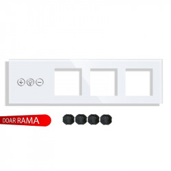 Panou întrerupător dimmer M1+ramă tripla priză din sticlă - Img 2