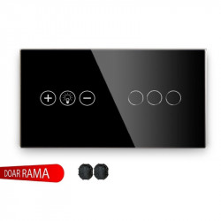 Panou întrerupător dimmer (Variator tensiune) WiFi+triplu din sticlă M1 - Img 2