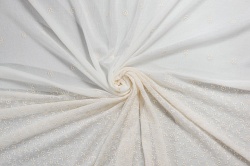 detaliu broderie florală perdea Splash Alb 1906