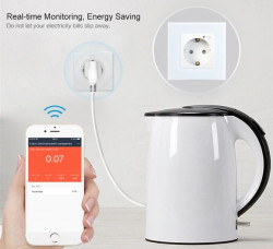 Priza WiFi 220V compatibil cu Google Home si Amazon Alexa crem - Img 2