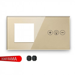 Ramă priză + panou întrerupător dimmer (Variator tensiune) WiFi din sticlă M1 - Img 4
