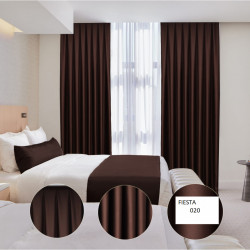 Set complet pentru fereastra BLACKOUT DRAPERIE Red FIESTA SATEN VENGE 020 + PERDEA VOAL508 - Img 1