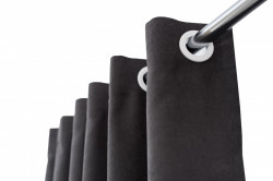 Draperie,Casa Deco Logistics, soft GRI INCHIS CU INELE CAPSE ALB - Img 2