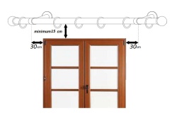 Galerie dublă Cilindru 25/19 mm aur antic – țeavă profil, prindere tavan - Img 2