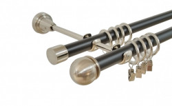 Galerie dubla duo todi max 19 mm negru inox
