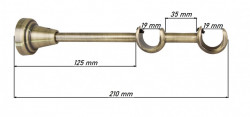 Galerie dubla fara inele KULA CRySTAL/19 mm CROM MAT - Img 3