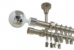 Galerie dubla kula alb prindere tavan 19 mm inox - Img 1