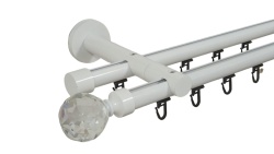 Galerie dubla Kula crystal teava profil alb 19mm/19mm - Img 1