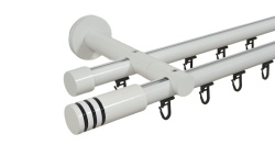 Galerie dubla modulo teava profil alb 19mm/19mm