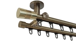 Galerie dubla prindere tavan teava profil valeo 19/19 mm aur antic - Img 1