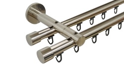 Galerie dubla teava profil capacel ,prindere perete 19/19 inox - Img 1