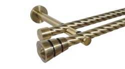 Galerie dubla twist picior universal fara inele prindere perete corso 19/19 mm aur antic - Img 1
