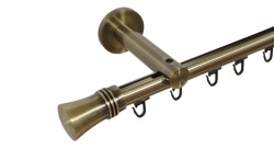 Galerie simpla 19 mm prindere perete teava profil capri aur antic - Img 1