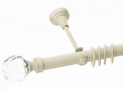 Galerie simpla Kula Crystal 25mm alb antichizat