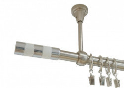 Galerie simpla prindere tavan cilindru alb 19 mm inox - Img 1