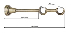 Galerie TWIST dubla PRINCE fara inele 19/19 mm - aur antic - Img 2