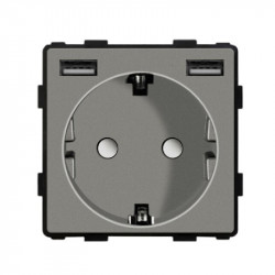 Modul priza simpla + USB-A + USB-A 2.1A - Img 4