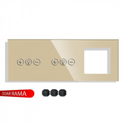 Panou întrerupător dimmer+dimmer+rama priză din sticlă M1 - Img 3