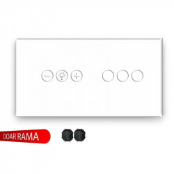Panou întrerupător dimmer (Variator tensiune) WiFi+triplu din sticlă M1 - Img 3