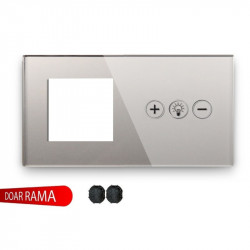Ramă priză + panou întrerupător dimmer (Variator tensiune) WiFi din sticlă M1 - Img 1